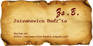 Zsivanovics Beáta névjegykártya