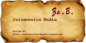 Zsivanovics Beáta névjegykártya