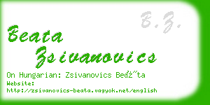beata zsivanovics business card